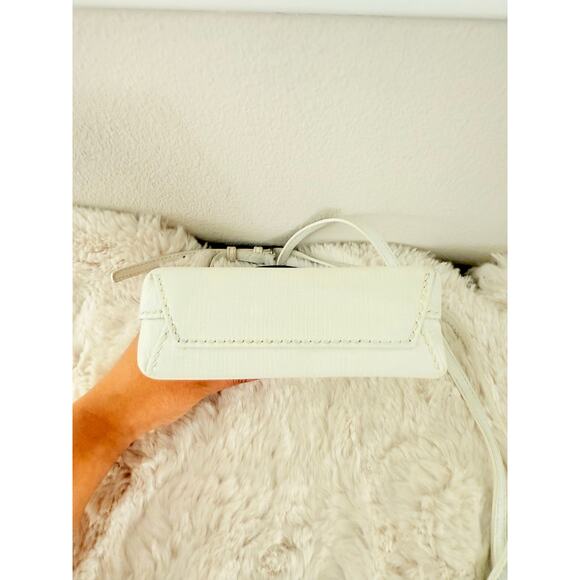 BALENCIAGA Shoulder Bag Phone Holder 593826 Crossbody Calfskin White Runway - Picture 8 of 11